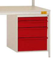Manuflex LD4832.3003 ESD ESD-chassiunderbyggnad, användbar höjd 500 mm med 4 lådor