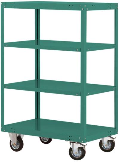 Manuflex TRANSOMOBIL TP4133.0001 Hyllvagn bromsar Stålbleck pulverlackerat Grå, Grön