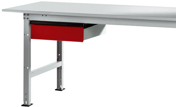 Manuflex AS0006.3003 Låda i rubinröd RAL 3003, med lås, för bordsdjup 800 mm, BxDxH= 425 x 550 x 135 mm