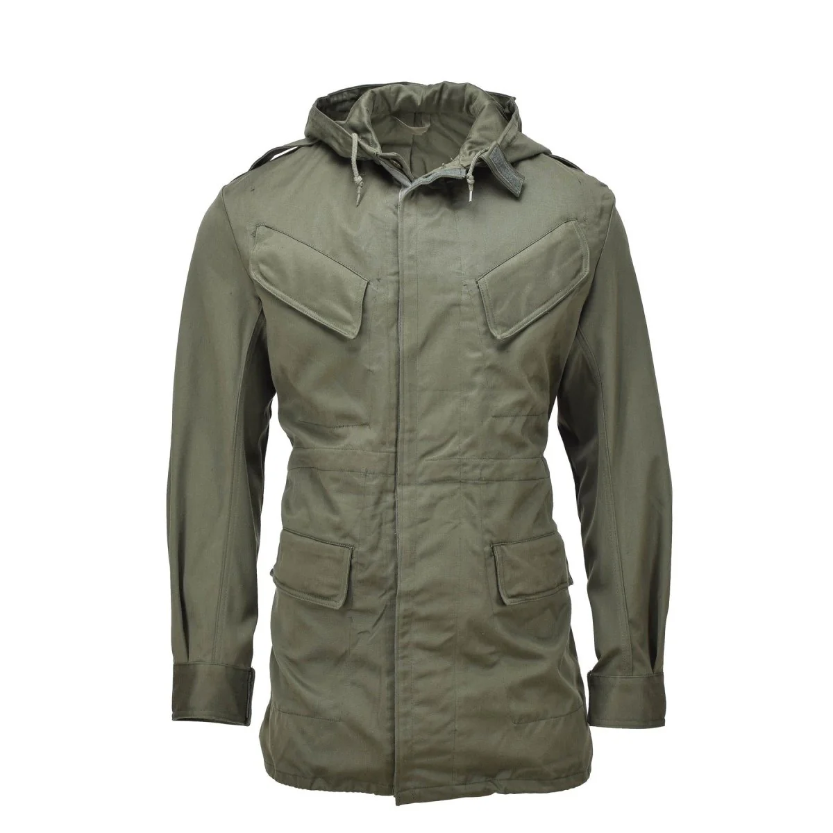 Äkta belgiska militärjacka olivfält trupper bdu hooded parka vintage ny
