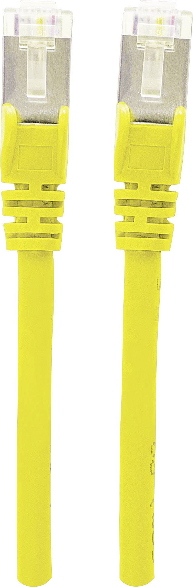 Intellinet 350532 RJ45 Nätverkkabel, Patchkabel CAT 6A S/FTP 15.00 m Gul Folieskärmning, Flätad skärmning, Halogenfri 1