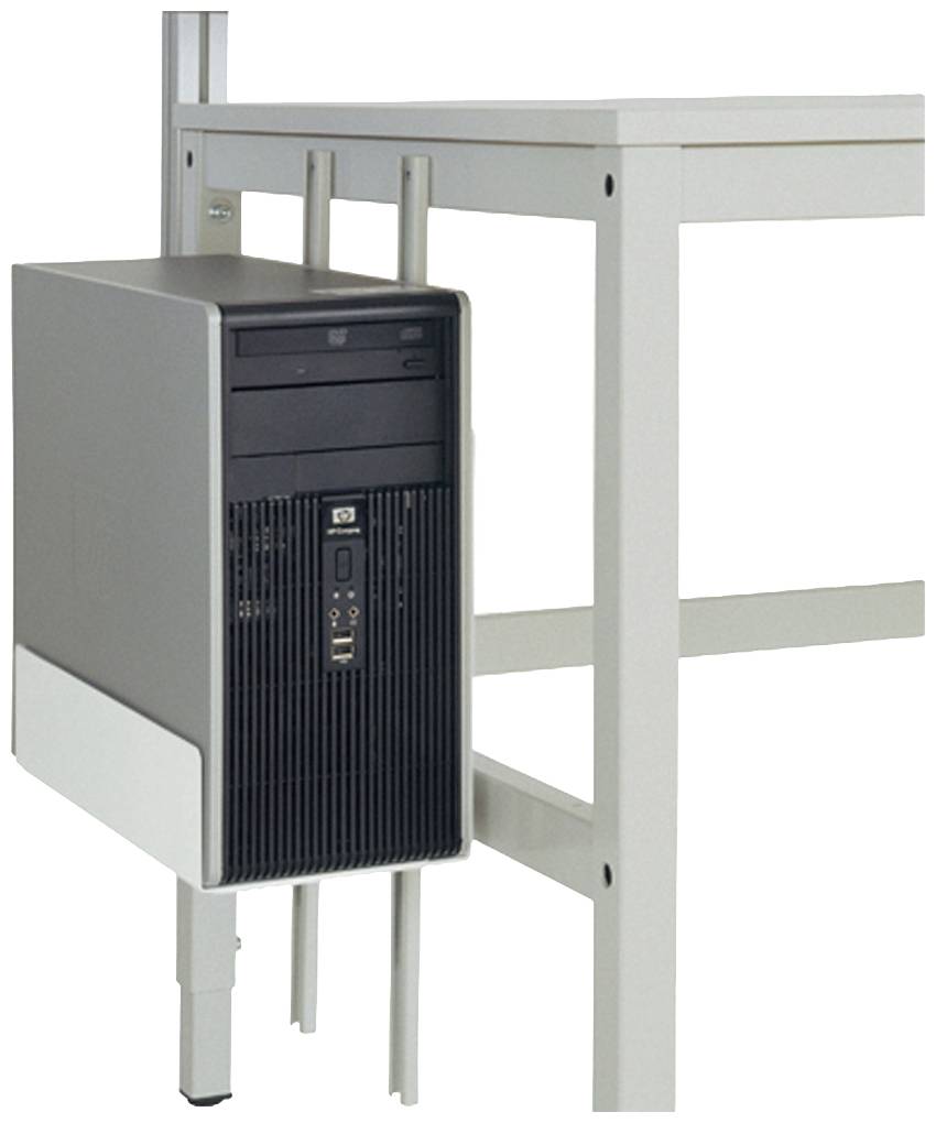 Manuflex ZB3607.7035 CPU-hållare i ljusgrå RAL 7035, BxDxH = 180-250 x 450 x 290 mm