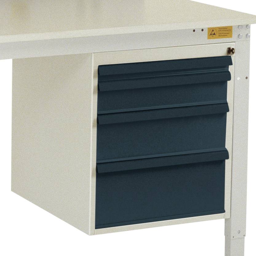Manuflex LZ4763.7016 ESD ESD-chassiunderbyggnad, användbar höjd 500 mm med 4 lådor. För bordsdjup 1000 mm