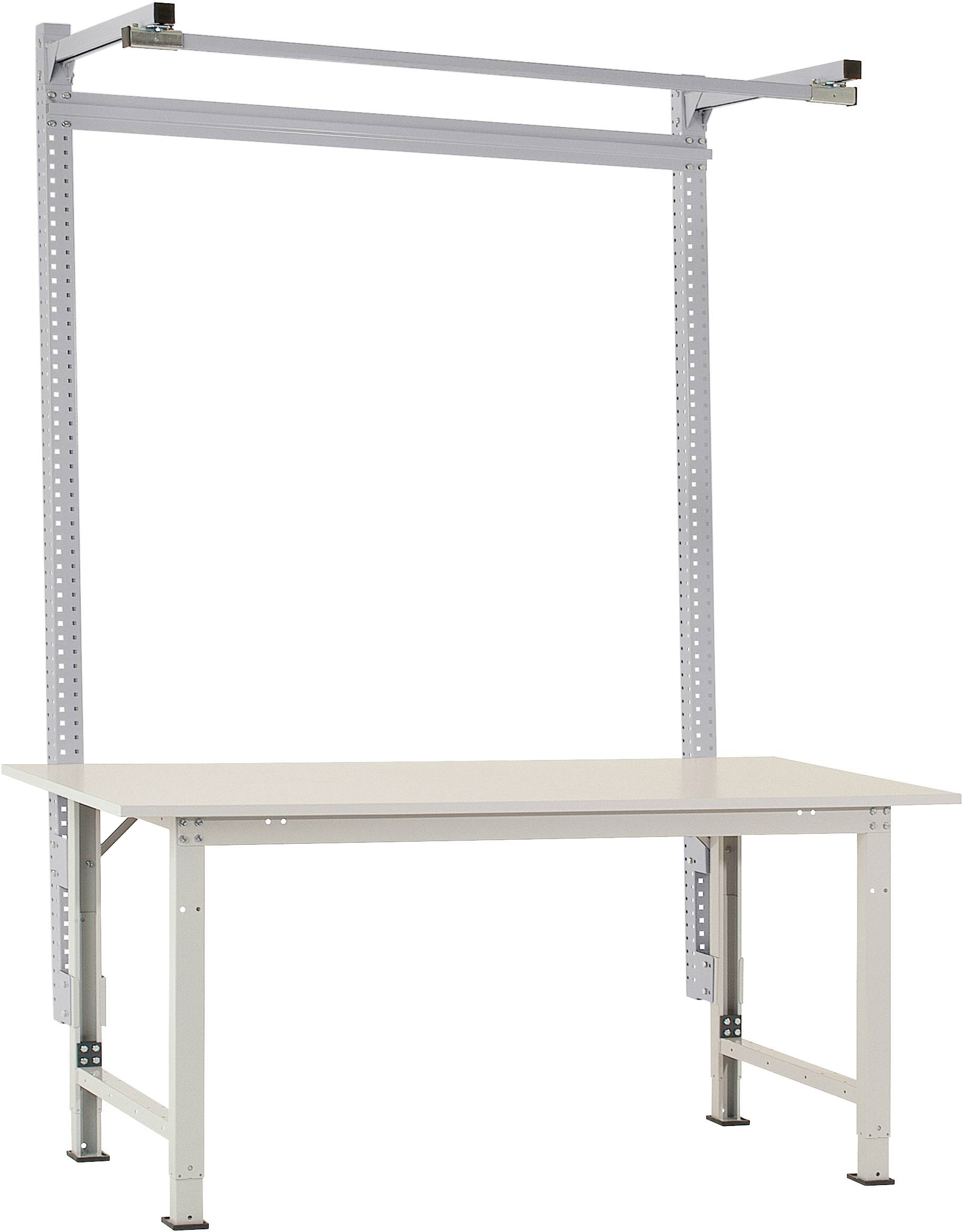 Manuflex AS1603.9006 Byggportal med arm i aluminiumsilver liknande RAL 9006, för PACKPOOL Special med bredd på 1500 mm