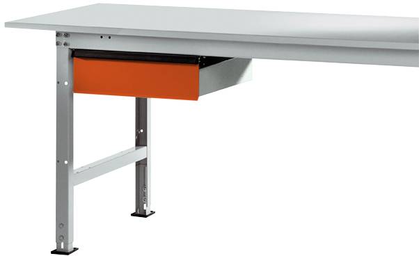 Manuflex AS0006.2001 Låda i rödorange RAL 2001, med lås, för bordsdjup 800 mm, BxDxH= 425 x 550 x 135 mm