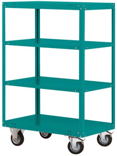 Manuflex TRANSOMOBIL TP4133.5021 Hyllvagn bromsar Stålbleck pulverlackerat Vattenblå