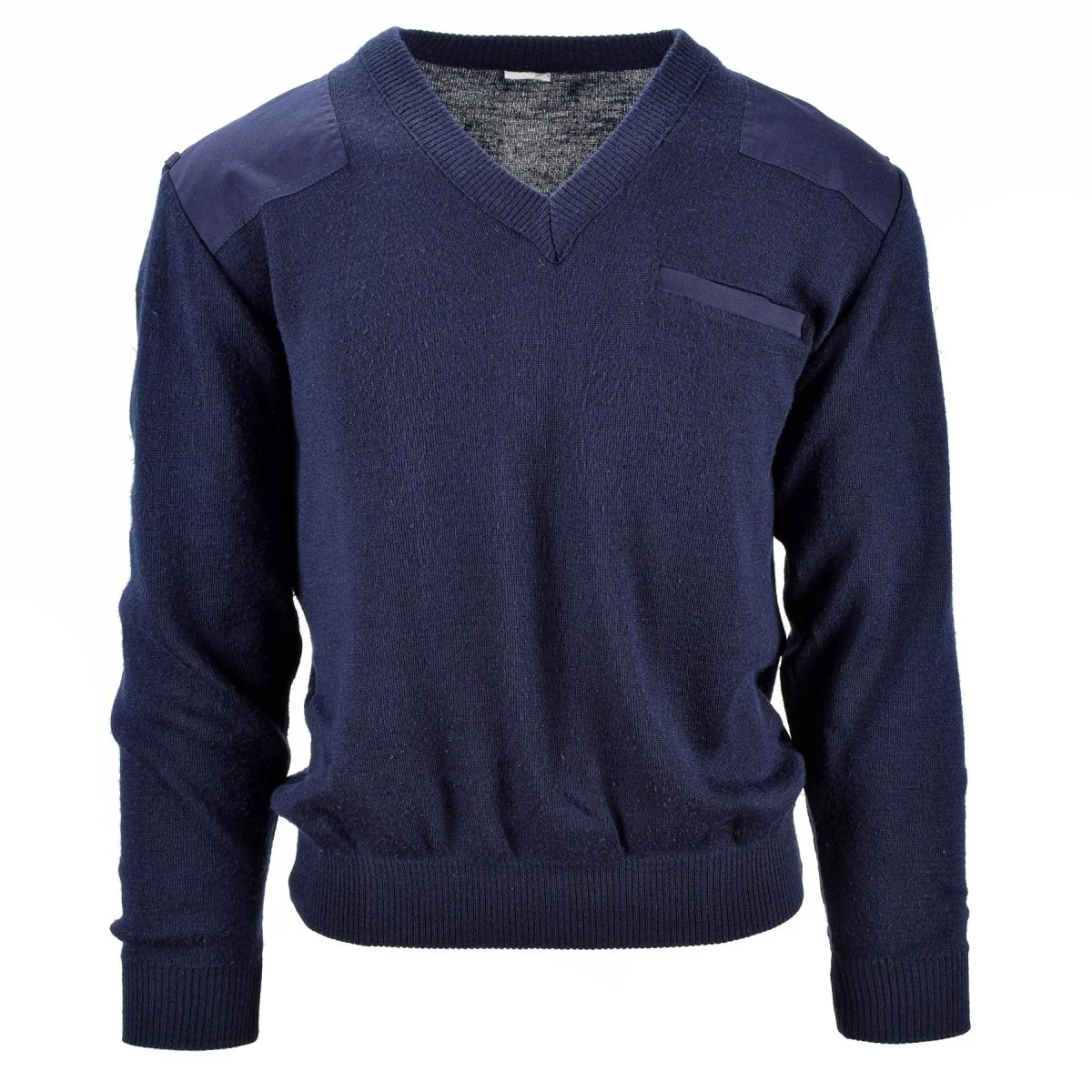 Äkta holländska armétröja blå militär pullover v-hals officer män jumper
