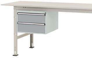 Manuflex AS0005.9006 Underinbyggnad i hölje PACKPOOL, användbar höjd 300 mm med 2 lådor. För bordsdjup 800 mm