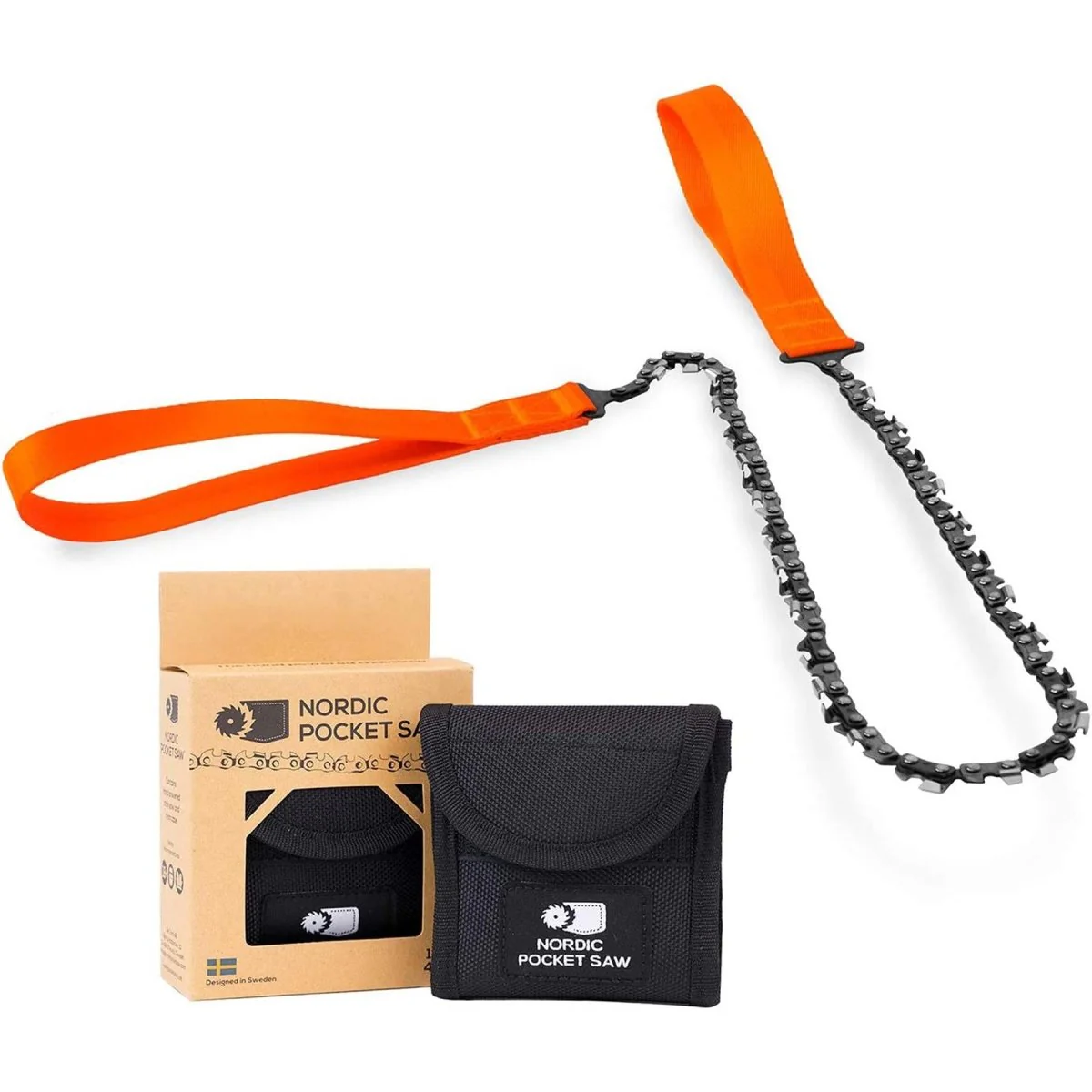 Nordic Pocket Saw Portable Survival Tool Quality Handing Chainsaw Orange Handtag