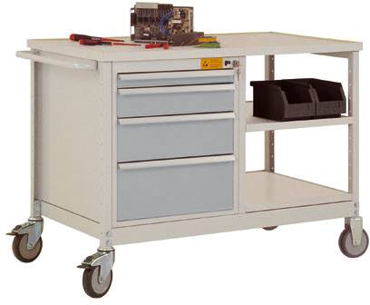 Manuflex LW1002.9006 Mobil arbetsbänk Aluminiumsilver