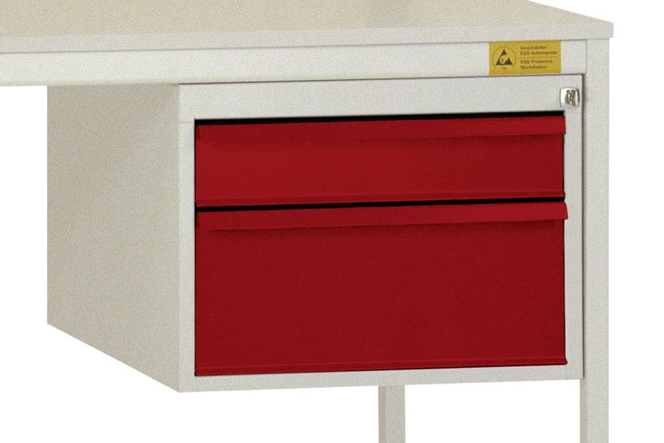 Manuflex LD4702.3003 ESD ESD-chassiunderbyggnad, användbar höjd 300 mm med 2 lådor