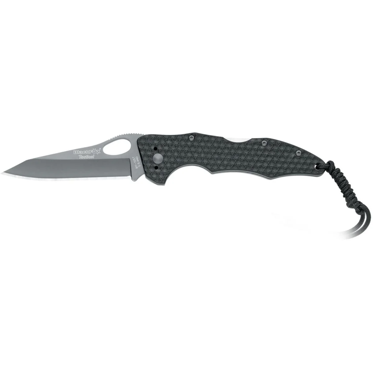 Fox Knives Tactical BF-105T vikbar taktisk kniv svart titanbelagt blad i rostfritt stål