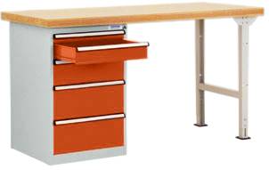 Manuflex TP5086.2001 Arbetsbänksystem Rödorange (RAL 2001)
