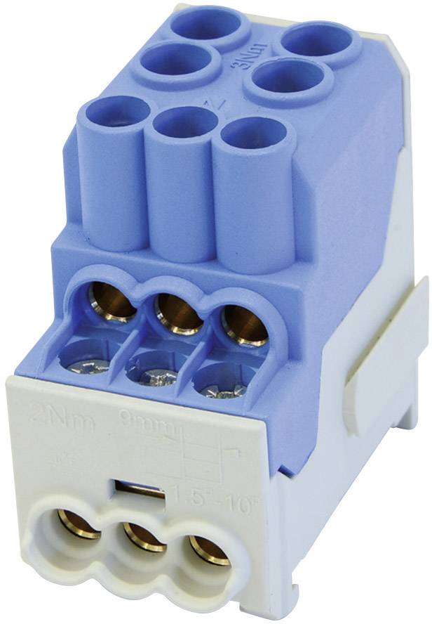 HoraeTec 080010-1-4 Sub-fördelarblock Blå 1-polig
