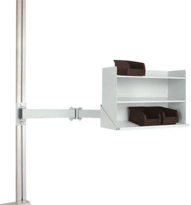 Manuflex LZ8248.7035 ESD ESD-insiktslådans hyllhållare för UNIVERSAL och CANTOLAB med dubbellänk, B x D x H= 435 x 165 x