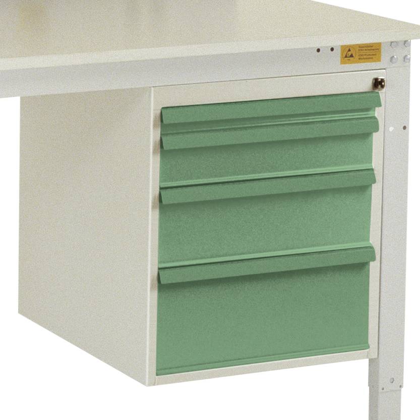 Manuflex LZ4762.6011 ESD ESD-chassiunderbyggnad, användbar höjd 500 mm med 4 lådor. För bordsdjup 800 mm