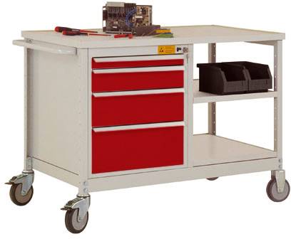 Manuflex LW1002.3003 Mobil arbetsbänk Rubinröd
