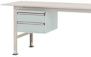 Manuflex AS0005.7035 Underinbyggnad i hölje PACKPOOL, användbar höjd 300 mm med 2 lådor. För bordsdjup 800 mm