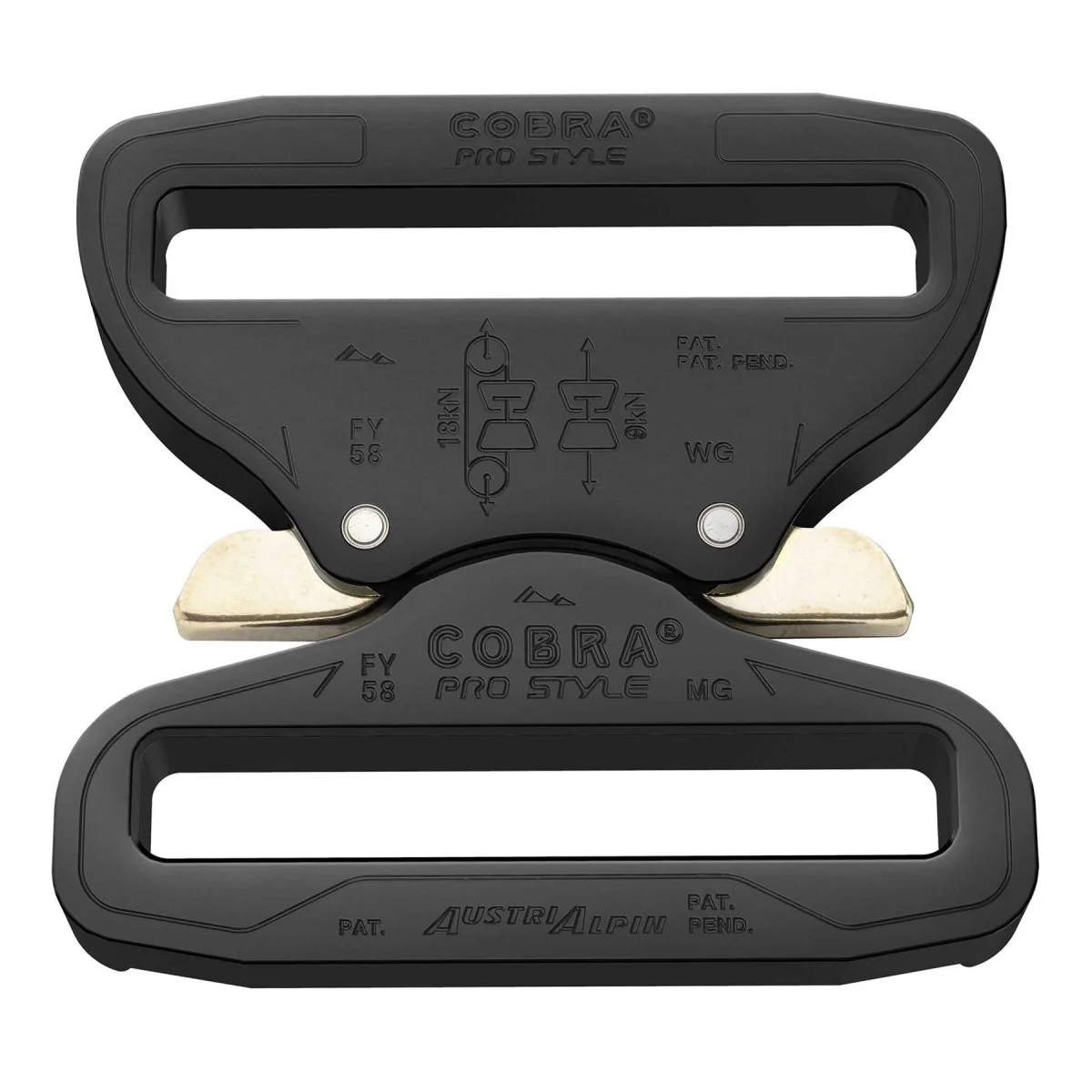 Cobra Pro Style Belt Buckle 58mm Snabbfrisläppande Tung aluminiumsvart