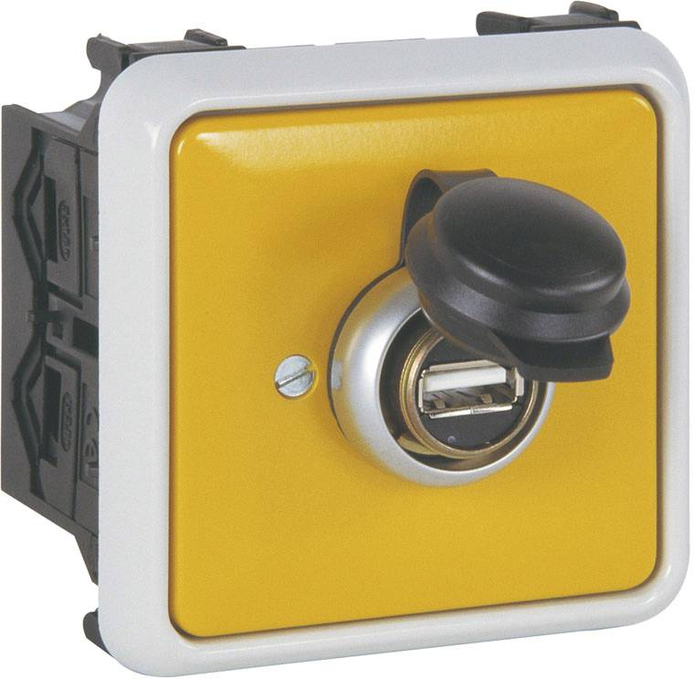 Manuflex ZB0937 USB-anslutningsdosa färdigmonterad för färdigdragen energikanal, B x D x H = 70 x 65 x 70 mm