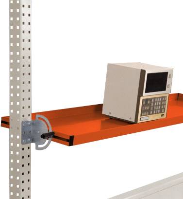 Manuflex AS1718.2001 Lutningsbar hyllkonsol för PACKPOOL packbord, användningsdjup 345 mm. För bordsbredd 1750 mm