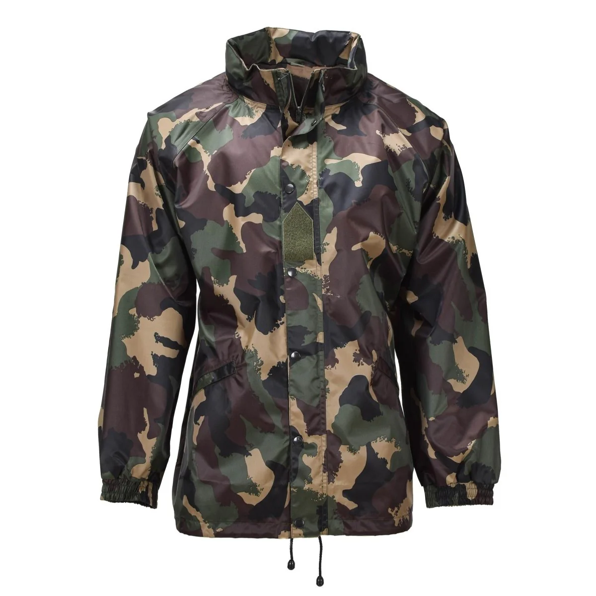 Original Ungersk Militär Vattentät Jacka Roll Up Hood Button Flap M93 Camo