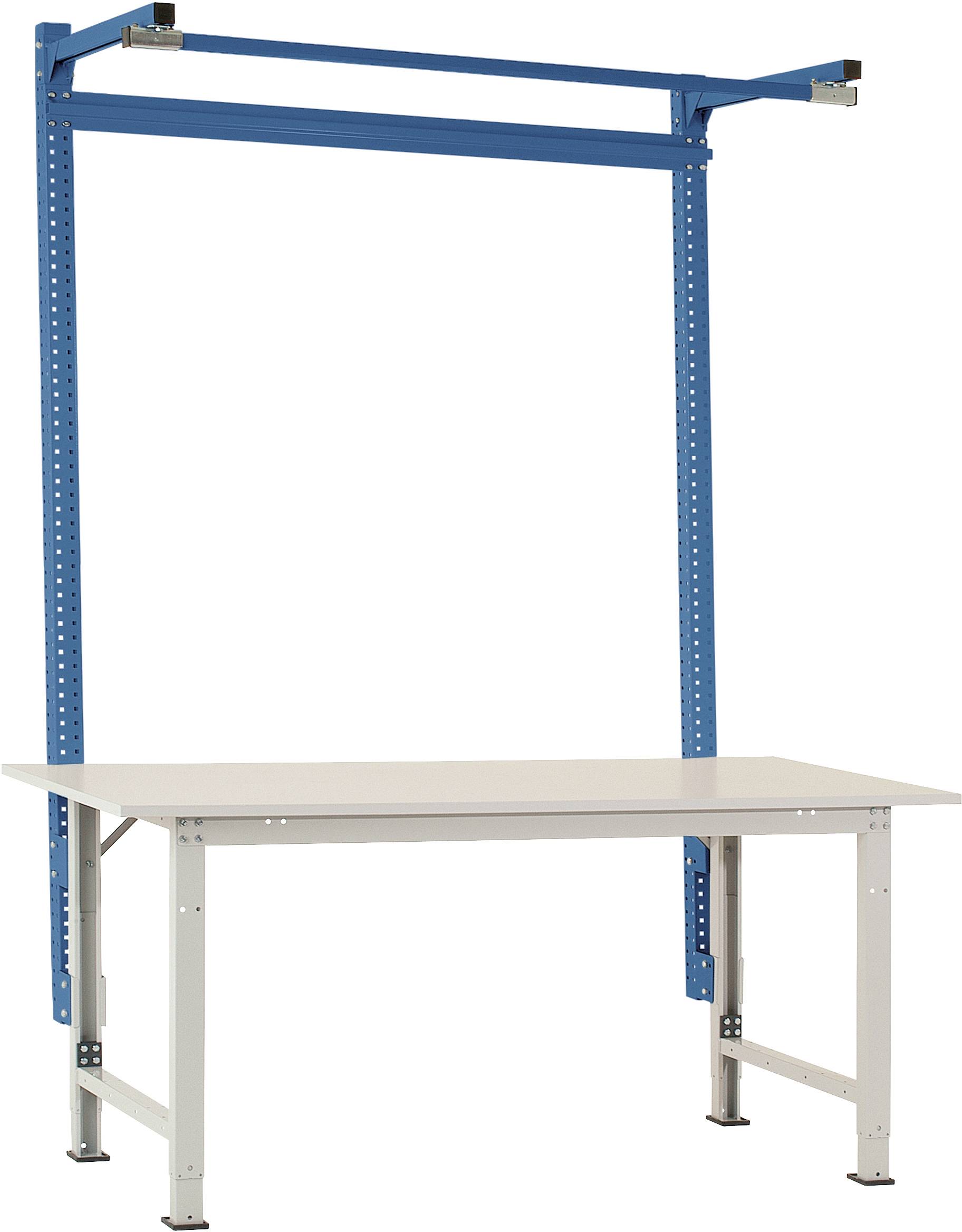 Manuflex AS1603.5007 Byggportal med arm i briljansblå RAL 5007, för PACKPOOL Special med bredd på 1500 mm