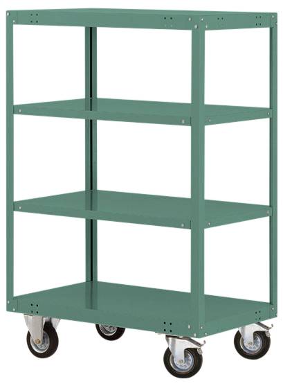 Manuflex TRANSOMOBIL TT4182.0001 Hyllvagn bromsar Stålbleck pulverlackerat Grå, Grön