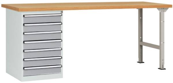 Manuflex WC5118.9006 Arbetsbänksystem Aluminiumsilver