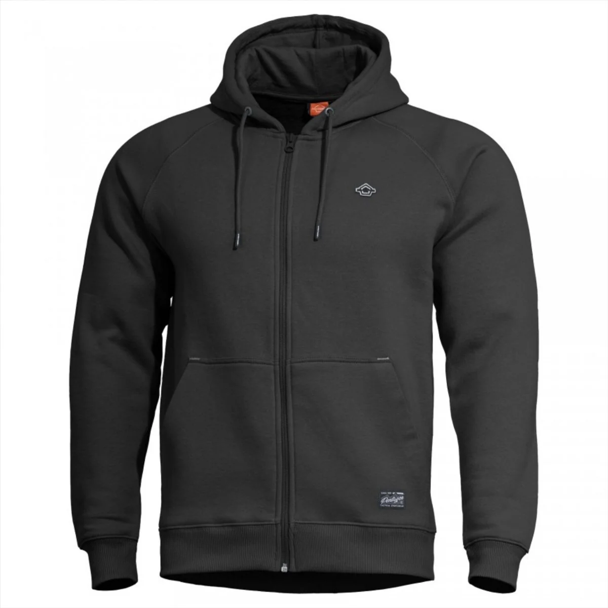 PENTAGON Phaeton tröja med full dragkedja Comfort Fit Flatlocksömmar Storm Hood Svart