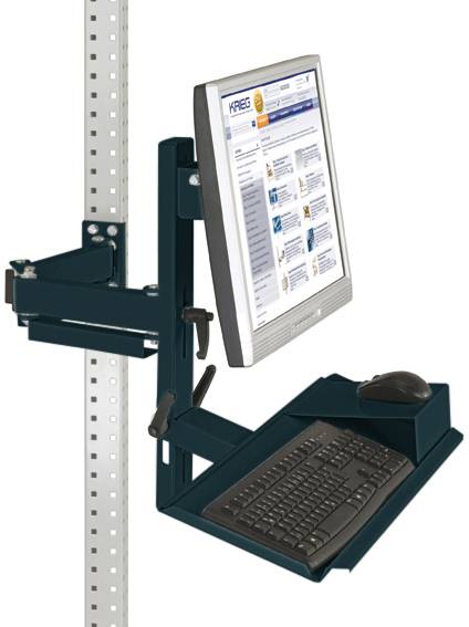 Manuflex ZB3628.7016 Ergonomi monitorhållare för UNIVERSAL och PROFFS med tangentbord- och musyta, VESA-adapter 100 mm