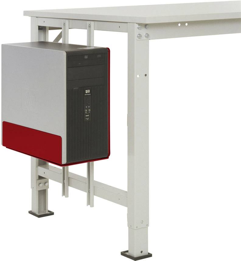 Manuflex LZ3590.3003 ESD ESD-CPU-hållare i rubinröd RAL 3003, BxDxH = 180-250 x 450 x 290 mm