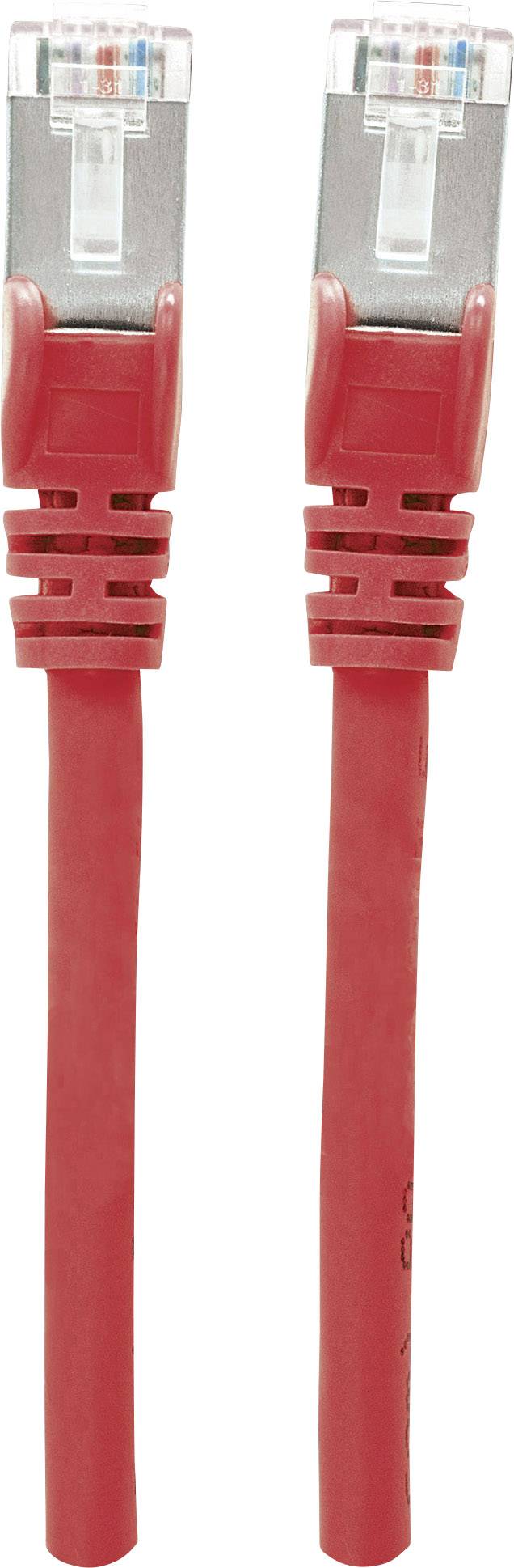 Intellinet 319126 RJ45 Nätverkkabel, Patchkabel CAT 6A S/FTP 5.00 m Röd Folieskärmning, Flätad skärmning, Halogenfri 1 s