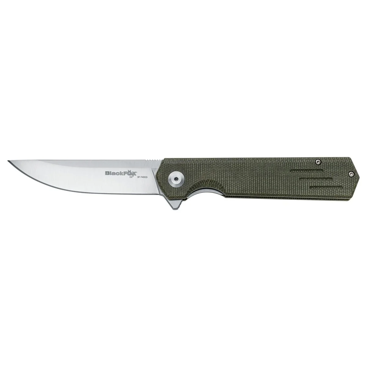 Rävknivar REVOLVER BF-740 OD fällbar fickkniv i rostfritt stål D2 Micarta