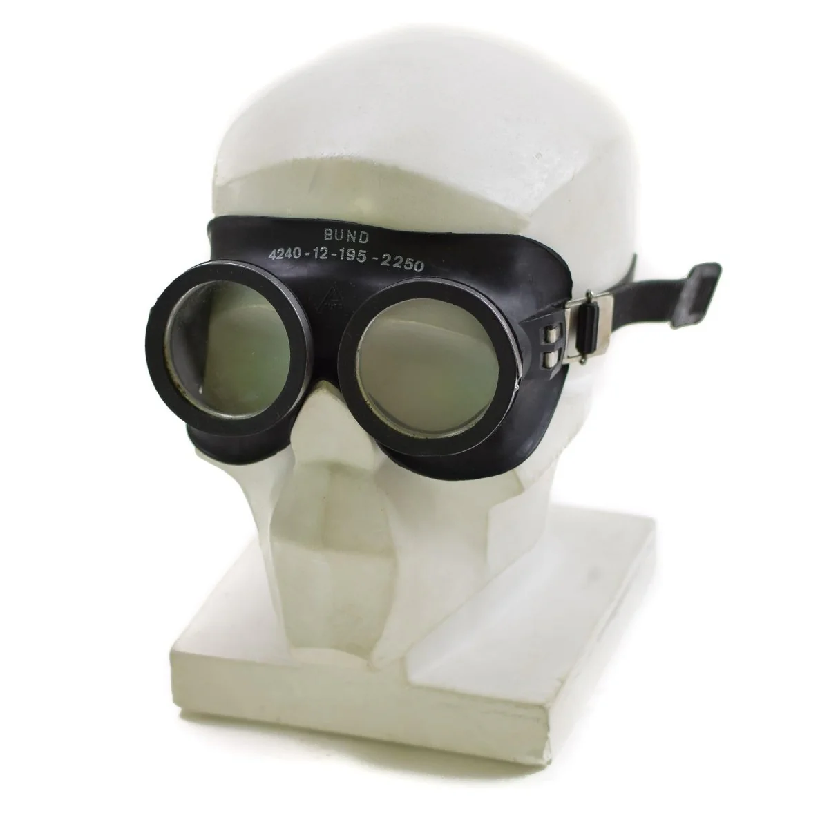 Äkta tyska arméskyddsglasögon bw svart auer ansiktsmasköverskott nytt