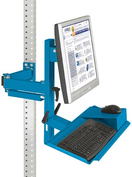Manuflex ZB3628.5012 Ergonomi monitorhållare för UNIVERSAL och PROFFS med tangentbord- och musyta, VESA-adapter 100 mm