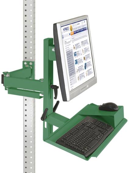 Manuflex ZB3628.6011 Ergonomi monitorhållare för UNIVERSAL och PROFFS med tangentbord- och musyta, VESA-adapter 100 mm