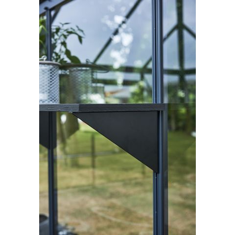 Juliana F04811 Hyllfäste svart, 3-pack 25 cm