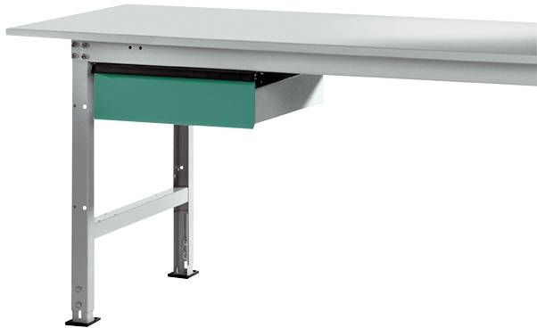 Manuflex AS0006.0001 Låda i grågrön HF 0001, med lås, för bordsdjup 800 mm, BxDxH= 425 x 550 x 135 mm