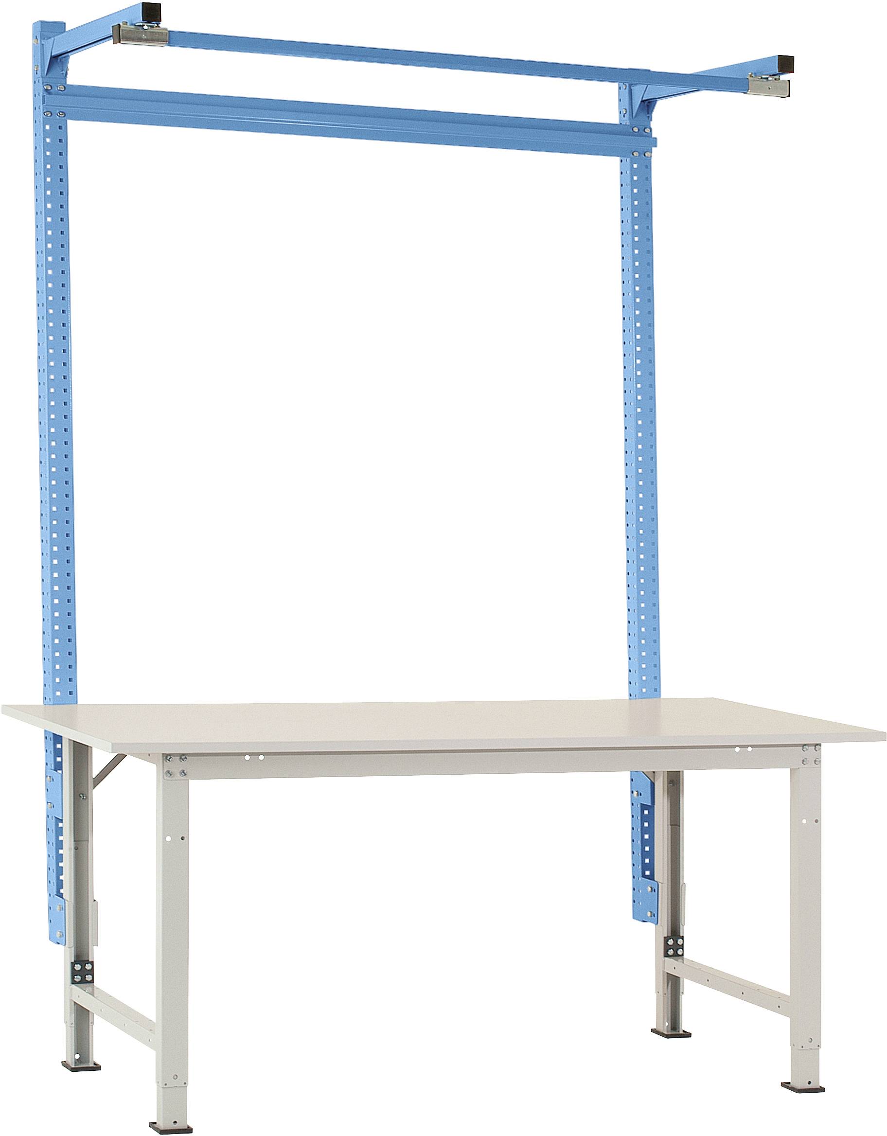 Manuflex AS1603.5012 Påbyggnadsportal med arm i ljusblå RAL 5012, för PACKPOOL Special med bredd på 1500 mm