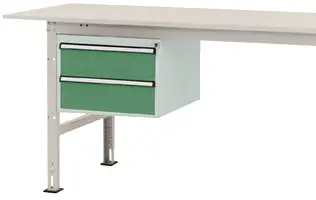 Manuflex AS0005.6011 Underinbyggnad i hölje PACKPOOL, användbar höjd 300 mm med 2 lådor. För bordsdjup 800 mm