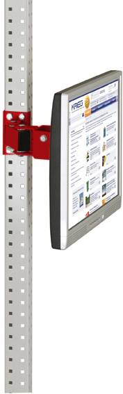 Manuflex ZB3629.3003 Monitorhållare för UNIVERSAL och PROFFS med 80 mm dubbellänk, VESA-adapter 75 mm, i rubinröd RAL 30