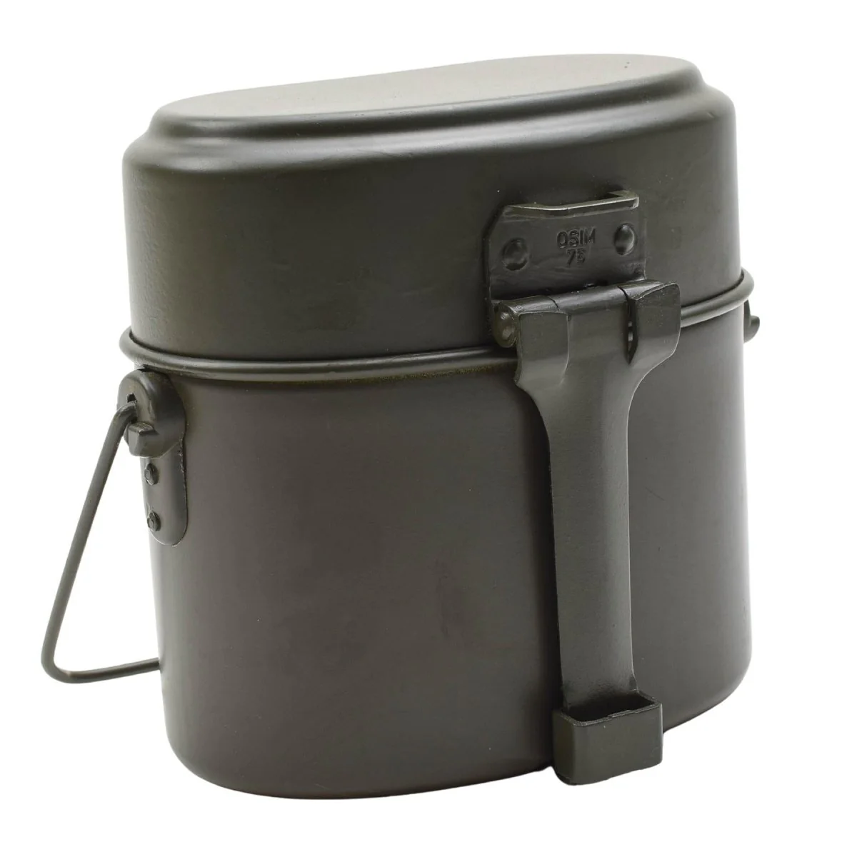 Original German Military Mess Kit Aluminium 3 Delar Pot Lock Behållare Olive