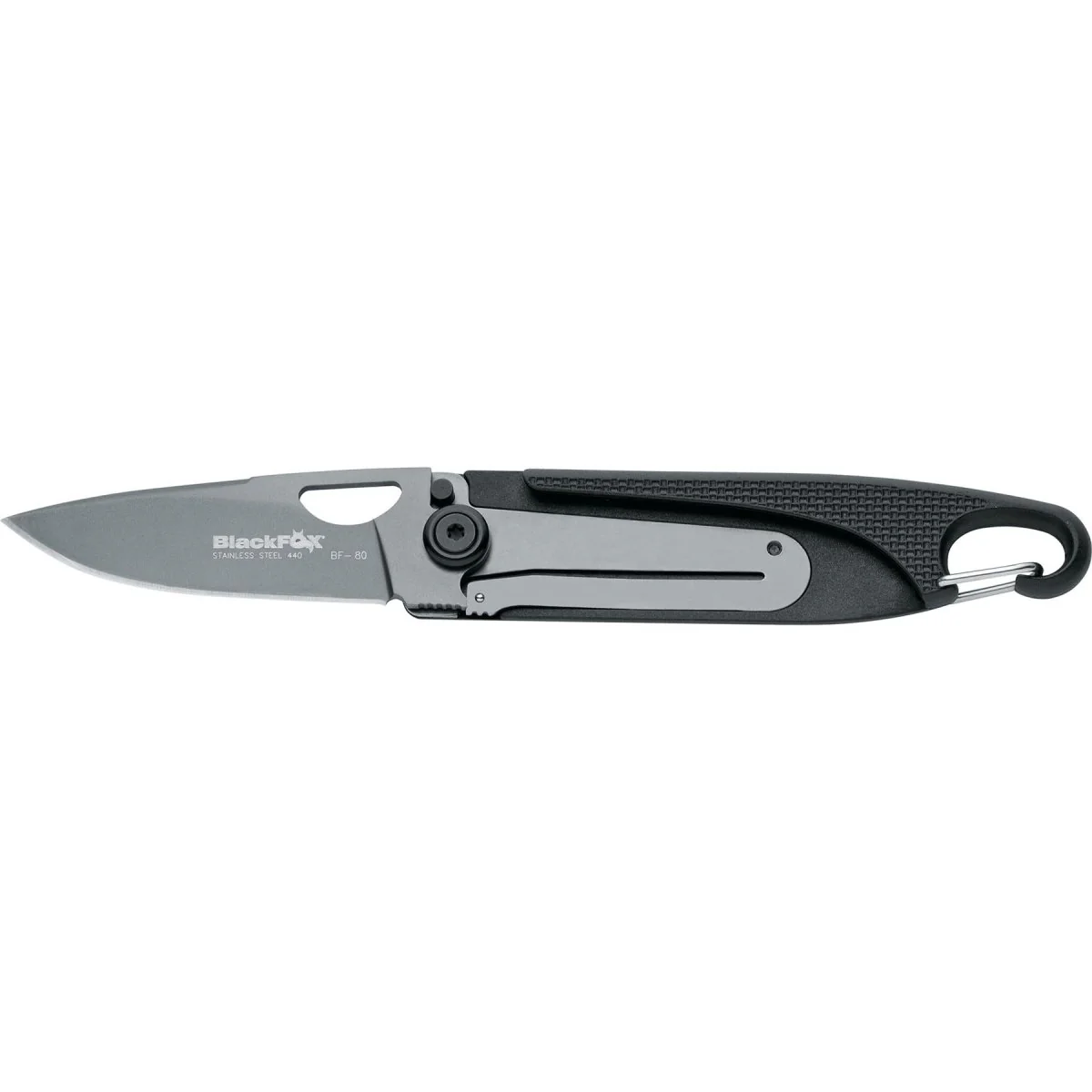 Fox Knives Märke Baroni fällkniv titanbelagd 440 stål zytel svart handtag