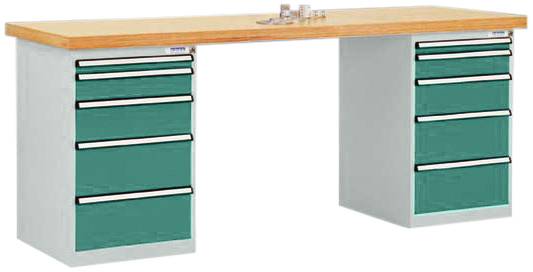 Manuflex TP5091.0001 Arbetsbänksystem Grå, Grön