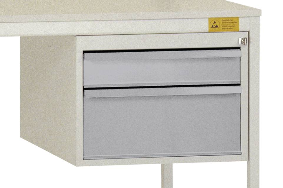 Manuflex LD4702.9006 ESD ESD-chassiunderbyggnad, användbar höjd 300 mm med 2 lådor
