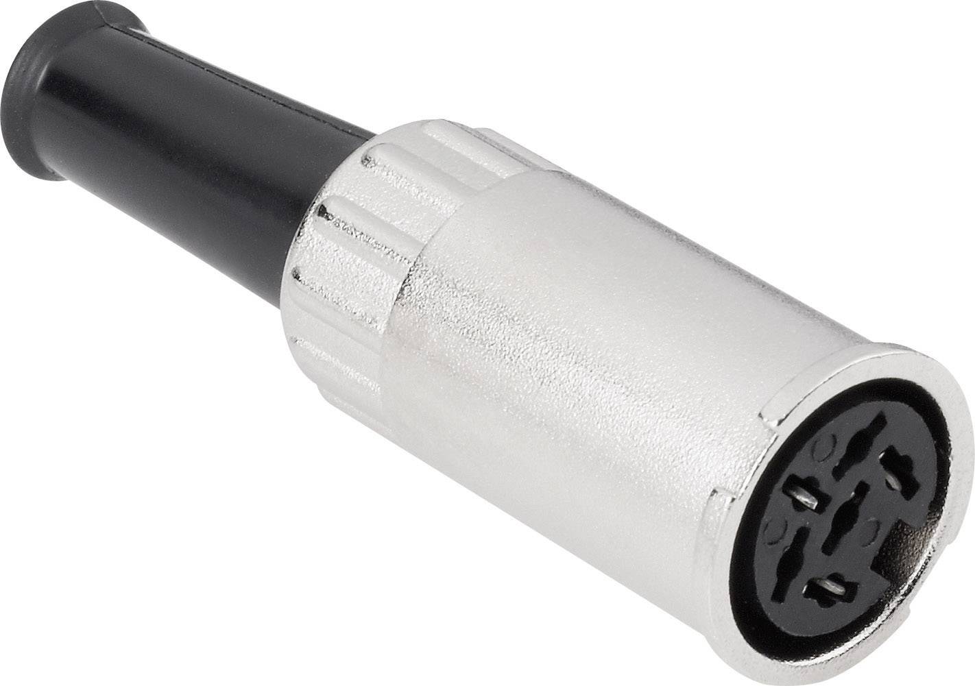 BKL Electronic 0202009 DIN cirkulärt kontaktdon Hona rak Antal poler: 4 Silver 1 st
