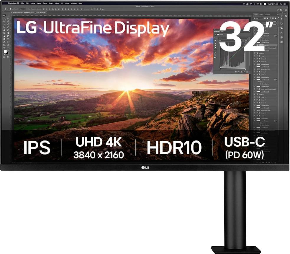 LG Electronics Ergo 32UN880K-B LCD-skärm EEK G (A – G) 81.3 cm (32 tum) 3840 x 2160 pixel 16:9 5 ms DisplayPort