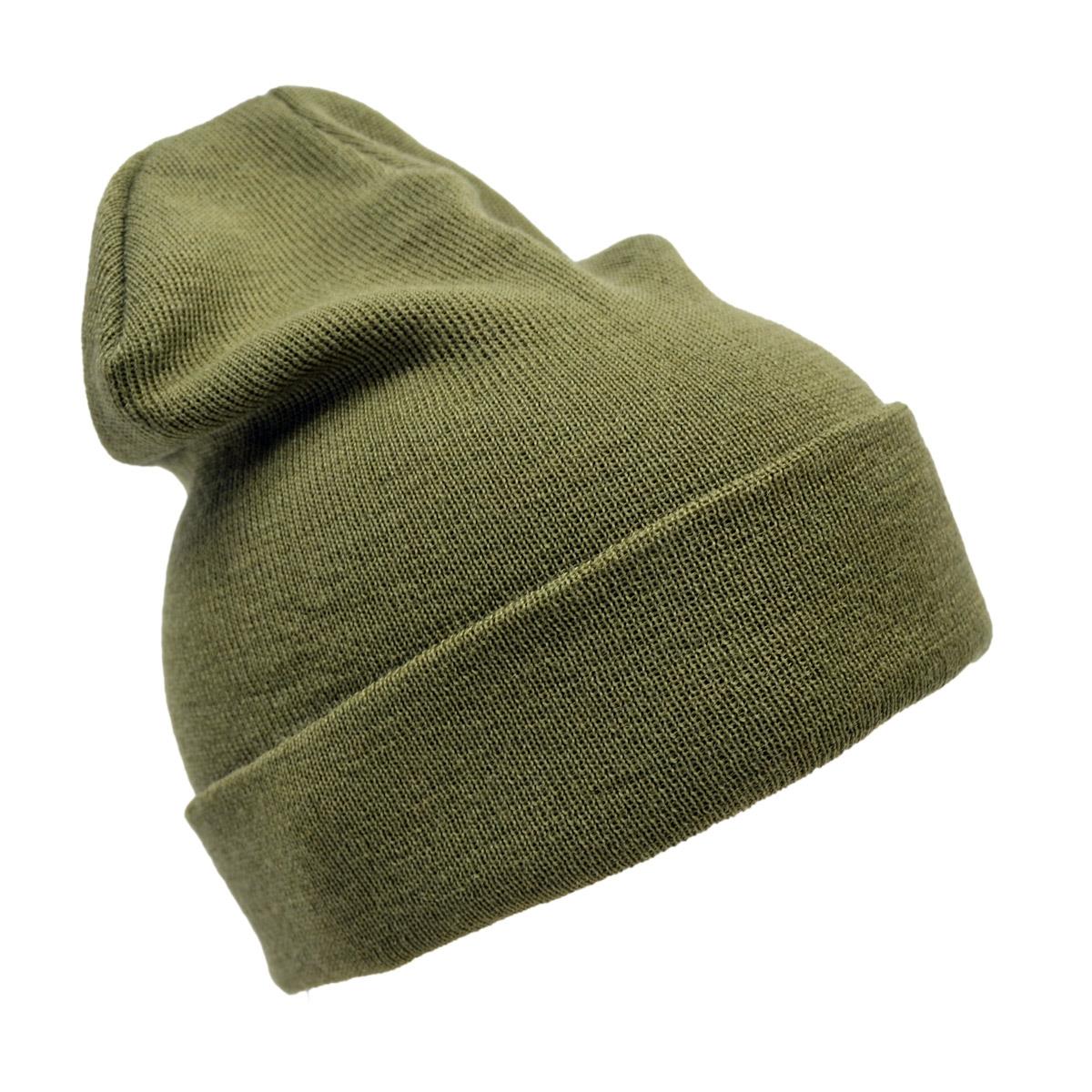 Original holländsk militär WoolGuard Roll Top Wool Beanie Vinter Hat Green
