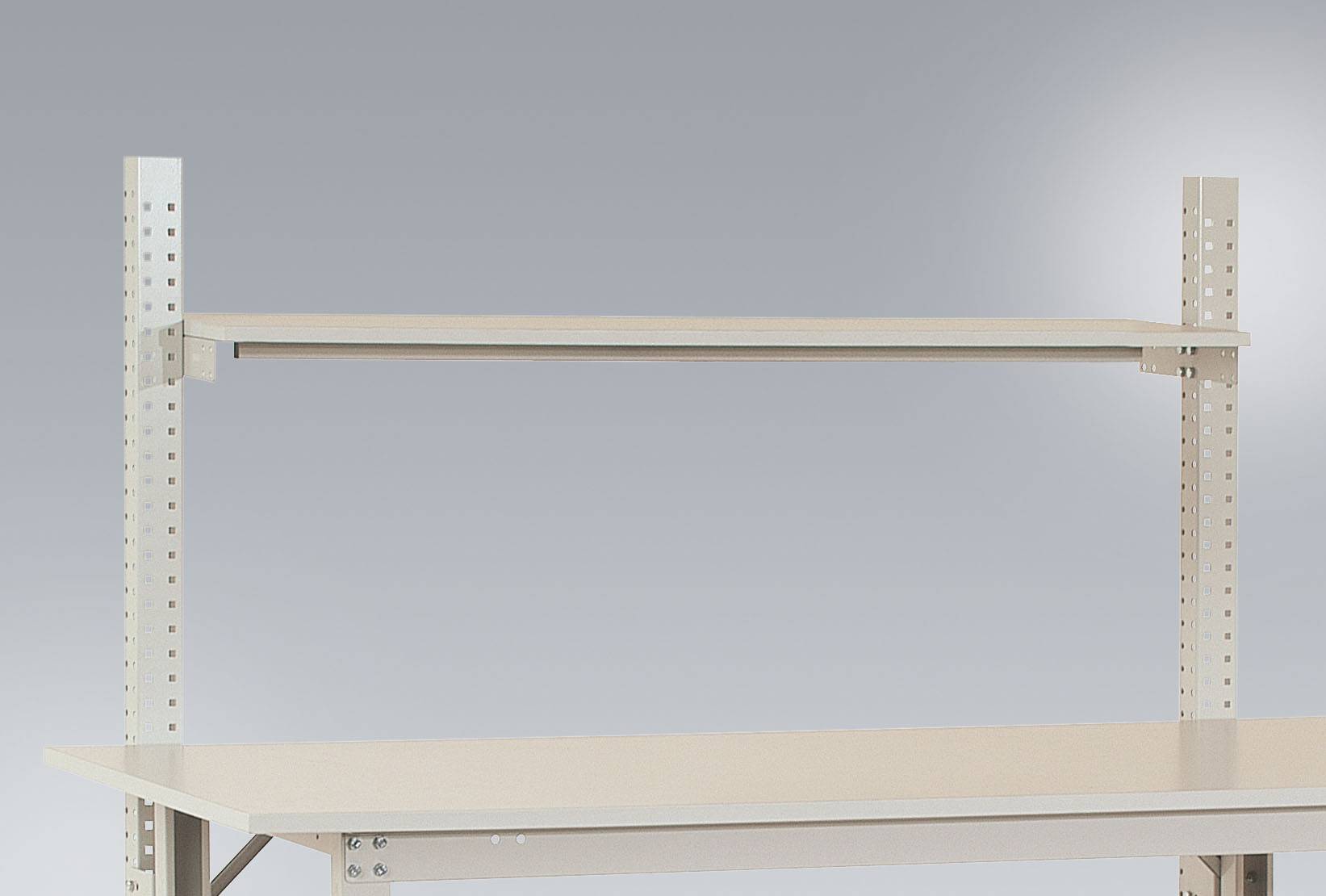 Manuflex AS1251.7035 Förvaring melamin ljusgrå 1250x 350x19mm, med beam för PACKTISCH 1500 mm utan bygel Ljusgrå